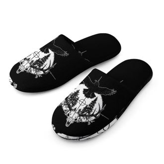 Generic Hunting Deer Hunt Ravens Skull Mens House Slippers Slip Indoor Slipper On Shoes Warm Outdoor
