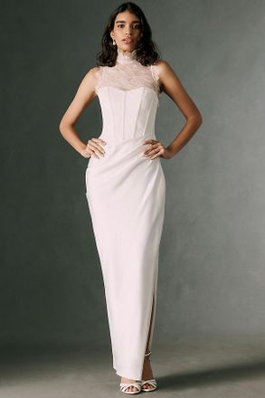 BHLDN Lace Bustier Maxi Dress