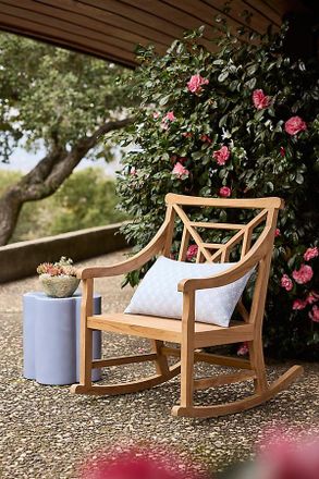 Terrain Fretwork Teak Rocking Chair