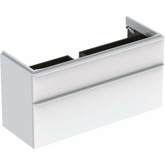 Keramag Keramag - Geberit Smyle Square - Mobile sottolavabo, 118x47x62 cm, 2 cassetti, bianco lucido/bianco opaco 500.355.00.1
