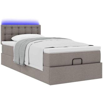vidaXL Estructura De Cama Otomana Colch&oacute;n Tela Gris Pardo 80x200cm Vidaxl