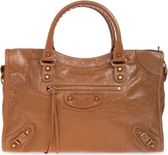 Balenciaga Le City Medium Handbag - Dames - Handtassen - Bruin - ONE Size - Katoen - Tassen