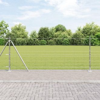 Berkfield Home Field Fence 1x50 m Galvanized Steel in Silver