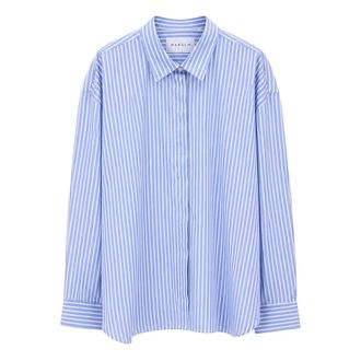 Mars&eacute;m Shirts, female, Blue, Size: 3XL Oversized Striped Shirt
