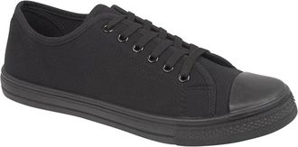 Generic Mens Canvas Baseball Shoes Trainers - Baltimore, Black All Black, 10 UK