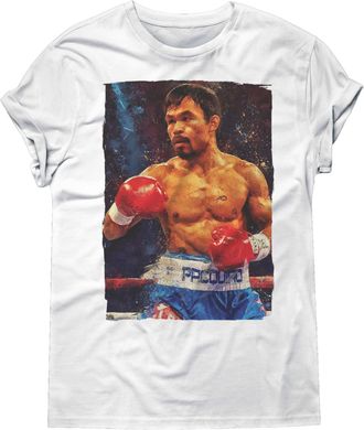 Generic Manny Pacquiao T-Shirt Philippines World Champion Boxing Boxer (as8, Alpha, m, Regular, Regular) White