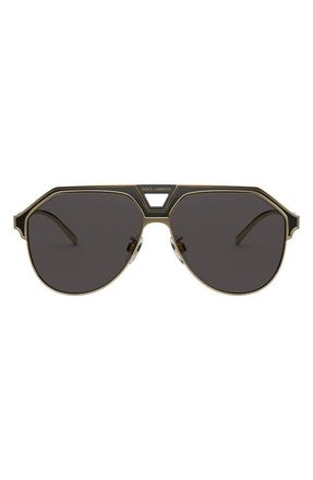 Dolce & Gabbana 60mm Gradient Aviator Sunglasses in Gold/Black Matte/Grey at Nordstrom