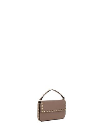 Valentino Garavani Womens Rockstud Mini Pouch Poudre Calf Leather Bos Taurus Shoulder Bags