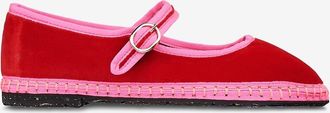 Flabelus Ballerinas mit runder Kappe aus Baumwollsamt Aur&eacute;lie