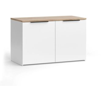Vicco Aparador Wido, Blanco/sonoma, 80 X 50 Cm Con 2 Puertas