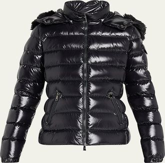 Moncler Badyf Faux Fur-Trimmed Hooded Short Down Jacket