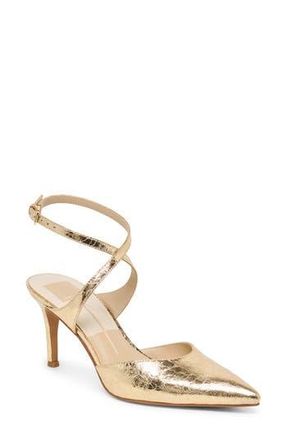 Dolce Vita Eliora Pointed Toe Ankle Strap Pump in Gold Stella at Nordstrom Rack, Size 6.5