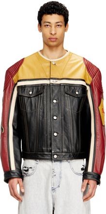 Diesel Leather jacket with patch details - Leather jackets - Unisex - Multicolor