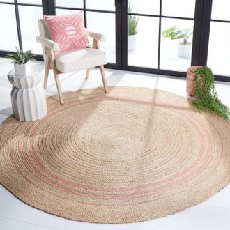 Safavieh Natural Fiber Hand Made Area rug, Pink Bohemian Style Non-Shedding
