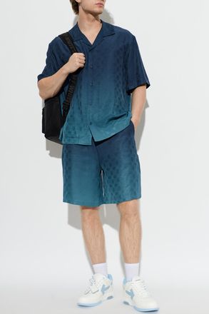 Off-white Shirt With Monogram, Mens, Navy Blue