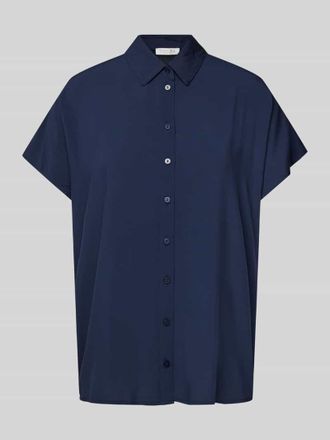 Christian Berg Regular Fit Hemdbluse mit Kapp&auml;rmeln in Dunkelblau, Gr&ouml;&szlig;e 40
