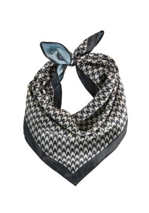 Laura Scott Nickituch LAURA SCOTT, Damen, schwarz (hellbraun, schwarz), Satin, Polyester, Hahnentrittmuster, bedruckt, gemustert, Modet&uuml;cher Nickituch, mit modisc