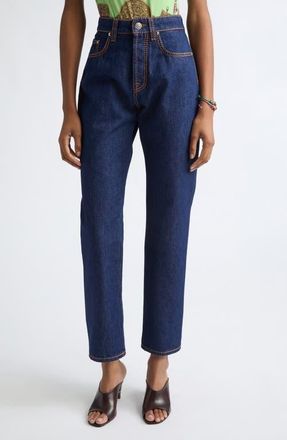 Versace Straight Leg Jeans in Blue at Nordstrom, Size 25