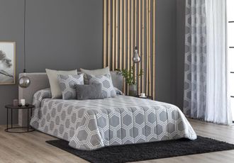 Confecciones Paula Colcha Bouti acolchada jacquard relleno 100 gr cama 90 gris