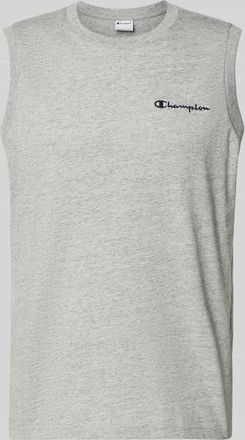 Champion Top mit Label-Stitching und Rundhalsausschnitt in Hellgrau Melange, Gr&ouml;&szlig;e XXL