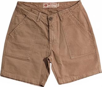 Iron And Resin Mens Herringbone Brigade Short In Khaki