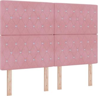 vidaXL Cama Tipo Box Spring Con Colch&oacute;n Rosa 140 X 190 Cm Terciopelo Vidaxl