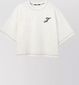 Jacquemus cotton t shirt contrast stitching short sleeves