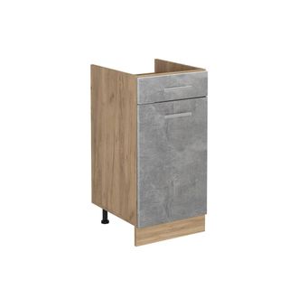 Vicco Mueble Bajo De Cocina R-line, Hormig&oacute;n/roble Dorado, 40 Cm Sin Encimera, Vicco