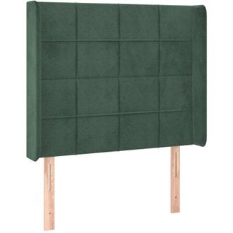 vidaXL Cabecero Con Led De Terciopelo Verde Oscuro 103x16x118/128 Cm Vidaxl