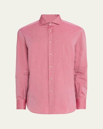 Brunello Cucinelli Mens Cotton Slim-Fit Button-Down Shirt