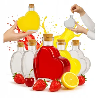 OEM 64x Heart Bottle 250 Ml Bottiglie Di Vetro Per Regalo Di Nozze Liquore Vino Succo