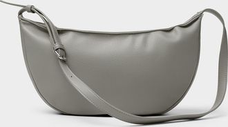Simons Womens Pebbled faux-leather half-moon bag