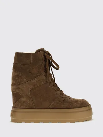 Casadei Sneakers high top in pelle scamosciata con zeppa interna