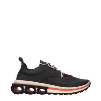 Ferragamo Sneakers Nima Knit Herrens Stoff Grau/Aubergine