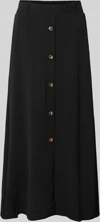 Soyaconcept Midirock mit Knopfleiste Modell Cath in BLACK, Gr&ouml;&szlig;e XXL