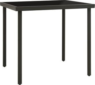 vidaXL Mesa De Comedor Jard&iacute;n Vidrio Y Acero Gris Antracita 80x80x72cm Vidaxl