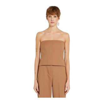 Marella Top tipo bustier - Tops - Mujer - Marr&oacute;n - L