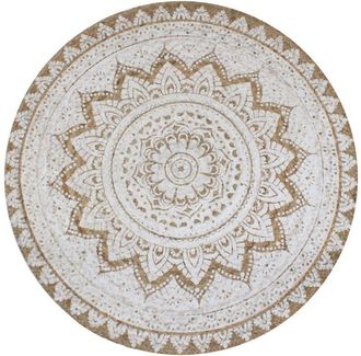 vidaXL Vidaxl - Tappeto in Juta Intrecciata con Stampa 150 cm Rotondo