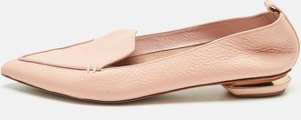 Nicholas Kirkwood Peach Leather Beya Pointed Toe Loafers