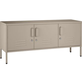 TecTake Aparador met&aacute;lico de acero, dise&ntilde;o moderno, 120x37,5x55,5cm, gris topo