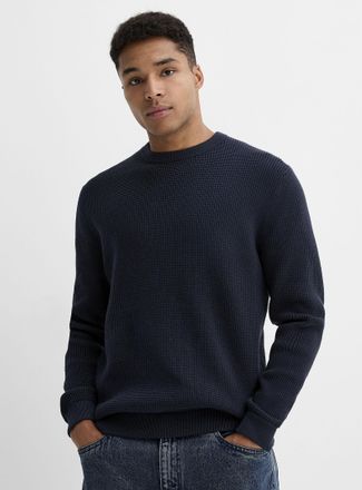 Le 31 Mens Waffle knit sweater