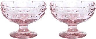 OEM Juego De 2 Cuencos De Cristal Vintage Para Helado De 140 Ml, Ideales Para Postres, Sorbetes, Fruta Y Pudines, Altura 7 Cm