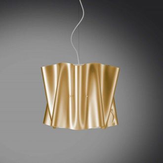 Linea Zero Linea Zero - L&aacute;mpara De Suspensi&oacute;n Folio Pantalla Polilux Oro Di&aacute;metro 40x H37 Cm