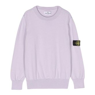 Stone Island Lilac Crewneck Jumper - male - Stone Island - Kids Sweatshirts - Purple - 8 Y - Kids