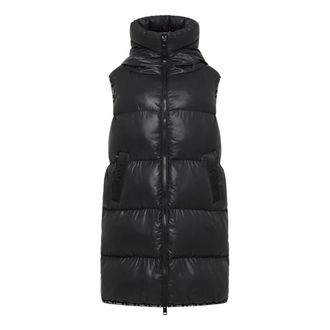Carlo Colucci Gewatteerde Lange Vest - Dames - Bodywarmers - Zwart - M - Jassen