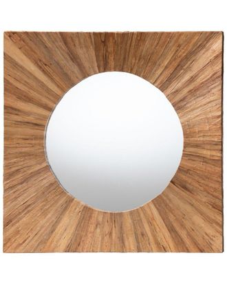 Baxton Studio Mosa Bohemian Pealed Grasscloth Accent Mirror