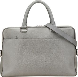 Louis Vuitton Taiga Glacier Gray Leather Briefcase Shoulder Bag (Pre-Owned)