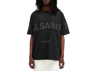 AllSaints Biggy Short Sleeve Crew Mens T Shirt Jet Black : SM, Cotton
