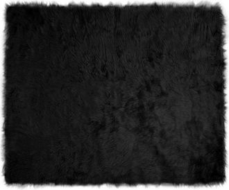 vidaXL Alfombra De Imitaci&oacute;n De Piel De Oveja Tafalla Negro Vidaxl