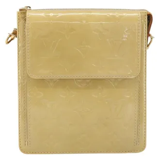 Louis Vuitton Mott Monogram Vernis Beige Patent_Leather Handbag (Pre-Owned)